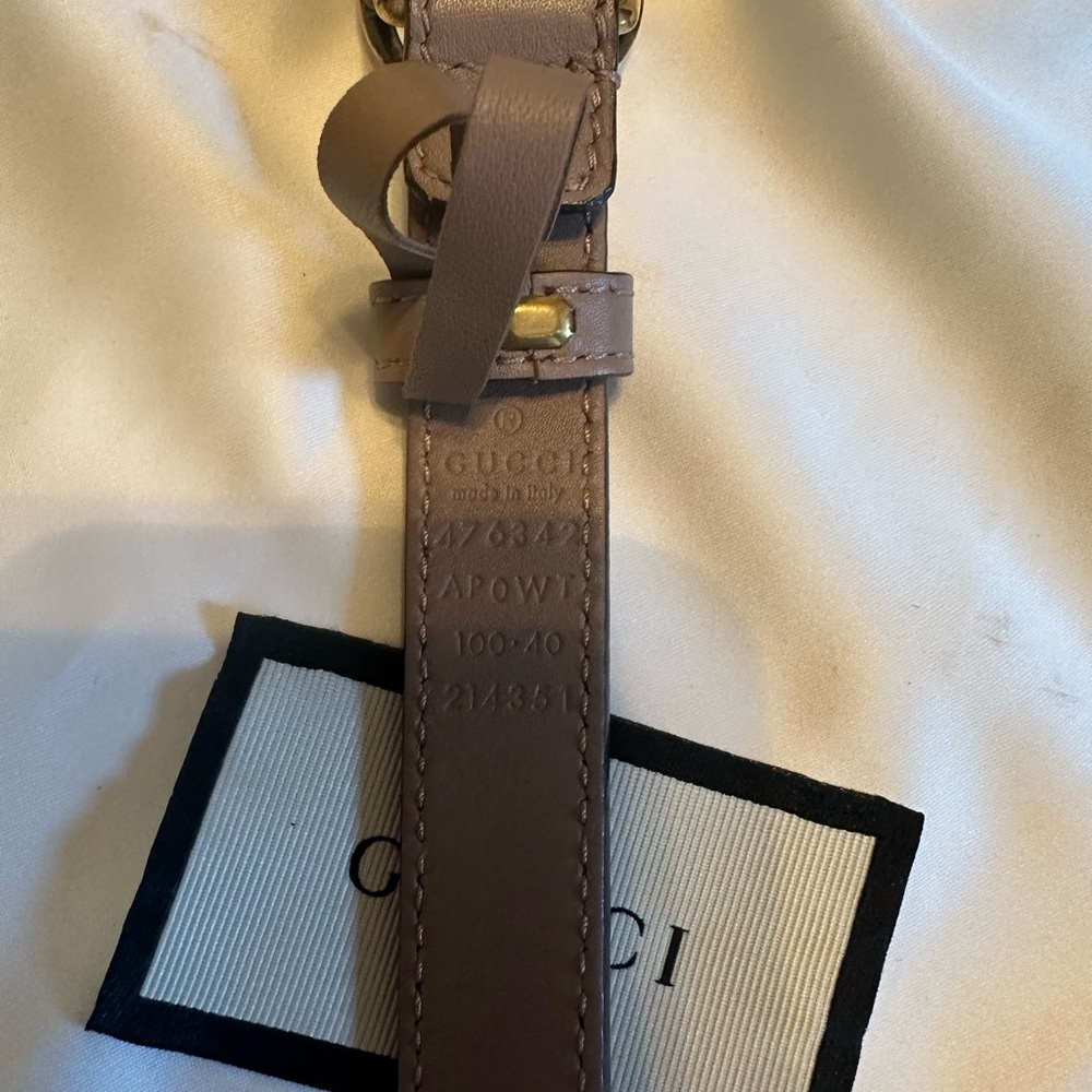 Gucci Pearl Embellished Brown Belt - Picture 4 of 7